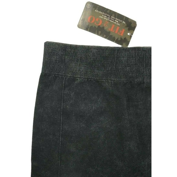 Fit 2 Go Distressed Black Leggings Size L/XL with Front Seam Athleisure Pants - Picture 5 of 5